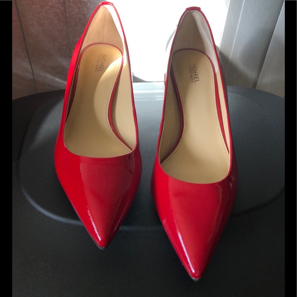 Michael Kors Shoes - Michael Kors Dorothy flex Patton Leather RED pumps